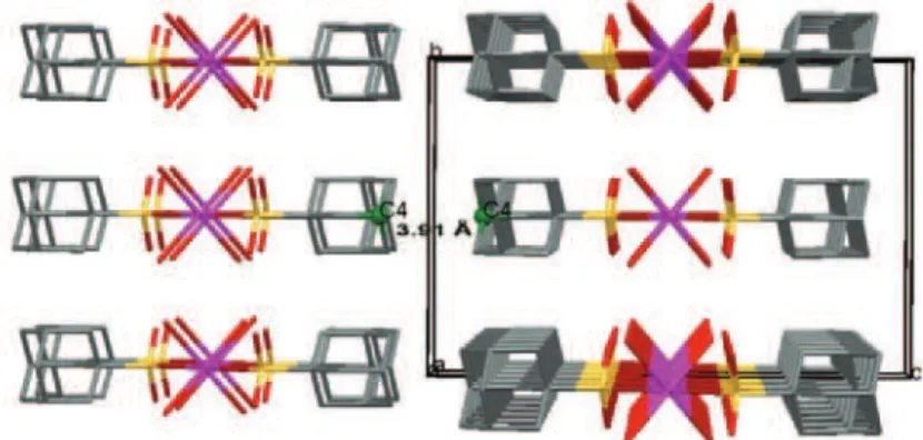 Fig. 4. Packing of the coordination units in 2 along the axis a. 
