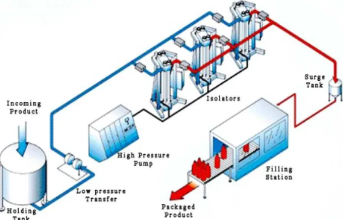 Fig. 8.  Semi-continuous high-pressure processing system [66] 