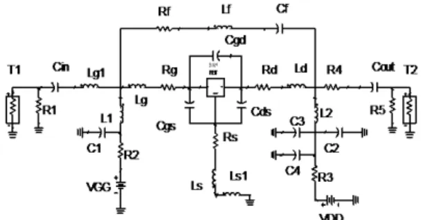 Fig. 2 LNA with source degeneration inductor  Referring to the given circuit in manual, bias  circuit is designed