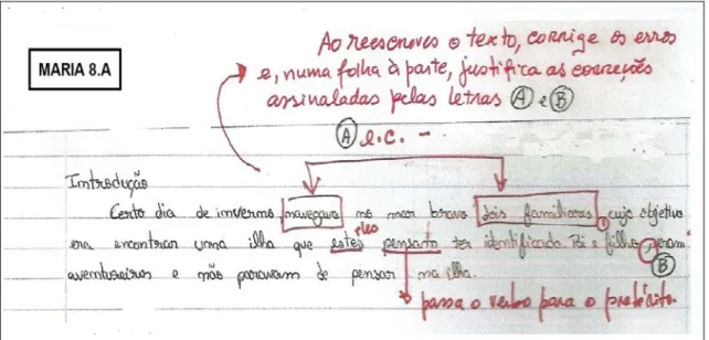 Figura 7 –  Exemplo da reescrita após correção da aluna.