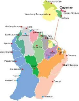 Figura  2:  Mapa  da  divisão  política  da  Guiana Francesa, por Communes. Fonte: 
