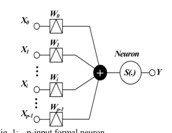Fig. 1:  p-input formal neuron 