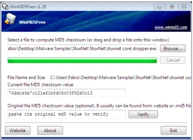 Figure 5.2: WinMD5 result on the Stuxnet malware.