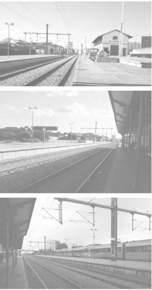 Figura 3- Fotografias da estação dos comboios de Castelo Branco e do Bairro do Barrocal,  fotografias tiradas por Ana Seborro 