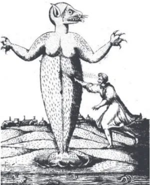 Figura  4  –  representação  do  monstro  capturado  na  capitania  de  s.  vicente  no  século  xvi  descrito por Pêro de magalhães gandavo na sua obra
