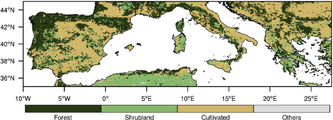 Figure 2.3. Vegetation types/land use as derived from the GLC2000 database. 