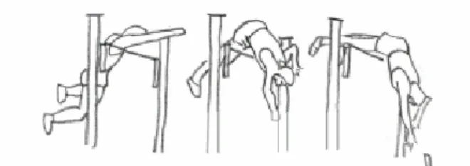 Figura  9  –  Transposição  da  fasquia,  queda  e  recepção  (Adaptado de Sainz, 1994)