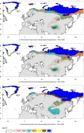 Fig. 4. CTRL permafrost comparison between IPSL-CM4 and the IPA/FGDC permafrost index.