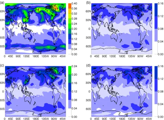 Figure 7. Maps of averaged AWC, revealing the internal variability network (see text for details)