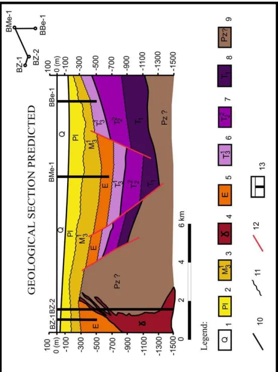 Figure 3. Geological section predicted of the studied area 