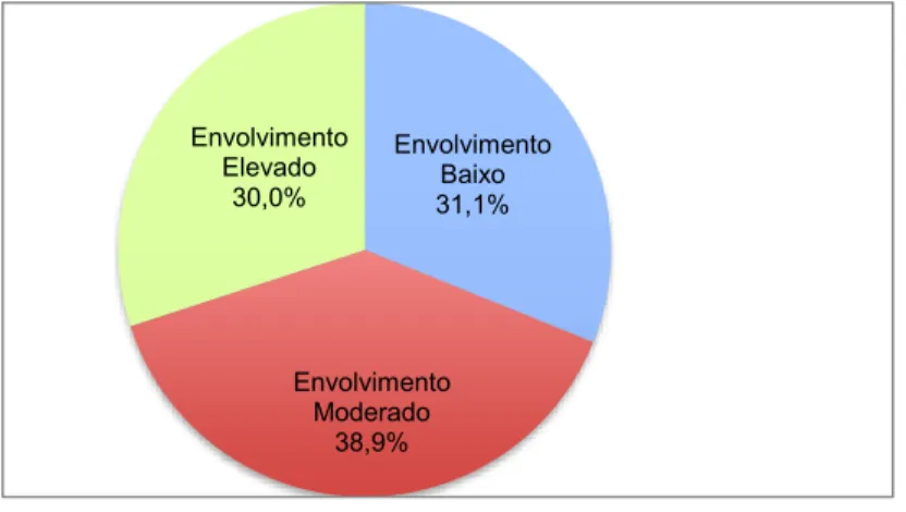Figura 5.2. Peso dos três Níveis de Envolvimento com nutrição (percentagens) 