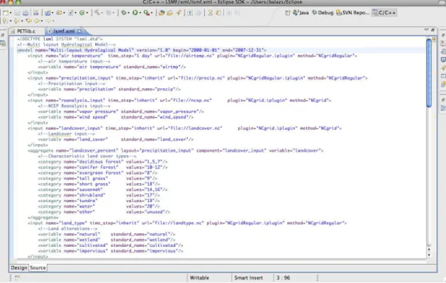 Fig. 3. NextFrAMES Model XML in Eclipse XML editor.