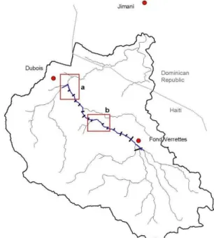 Figure 1. Trans-boundary study catchment of the River Soliette: 