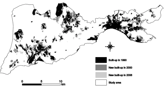 Figure 2. Urban land cover changes between 1990 and 2006. 