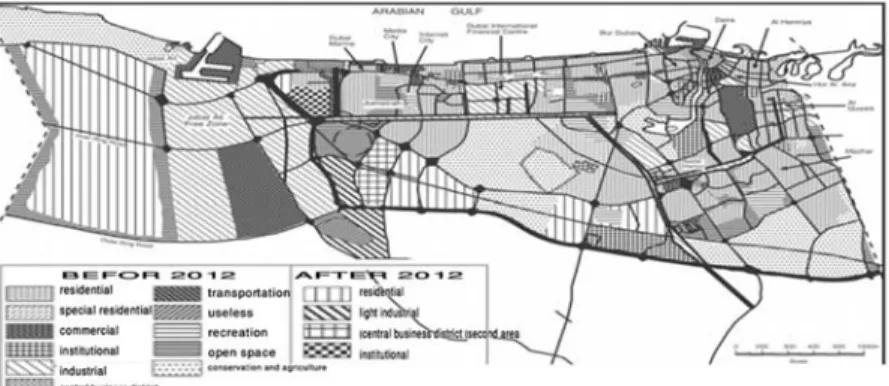 Figure 7. Dubai urban areas Strategic Plan 1993-2012 [10]. 