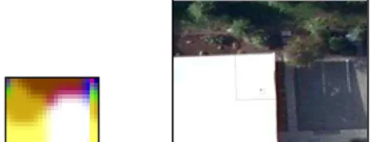 Figure 19. Left: a cut of the change detection result from Figure  7 that corresponds to the surroundings of validation point 6 in 