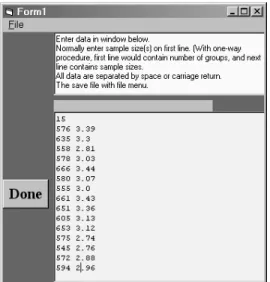 Figura 3. Definición de  los datos de entrada en el programa  Resampling.  