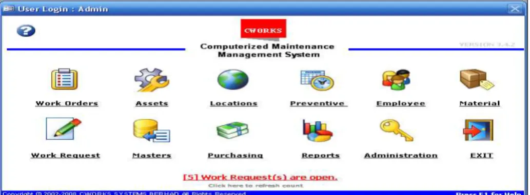 Figure 9. Main page of CWorks 