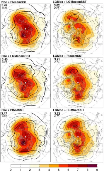 Fig. 5. The mean (contours: 4 hPa interval from 1000 to 1040 hPa;