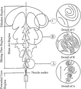 Fig. 1: Transient gaseous jet structure [33]