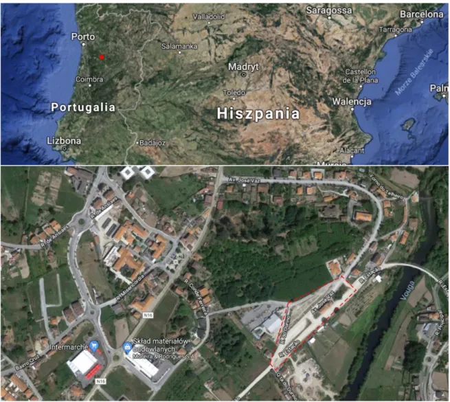 Figure 1. Localization of the case study area: Train station surroundings in São Pedro do Sul