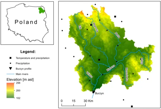 Figure 1. Topography of the study area and location of meteorological stations.