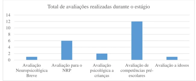 Figura 2. Total de avaliações realizadas durante o estágio 