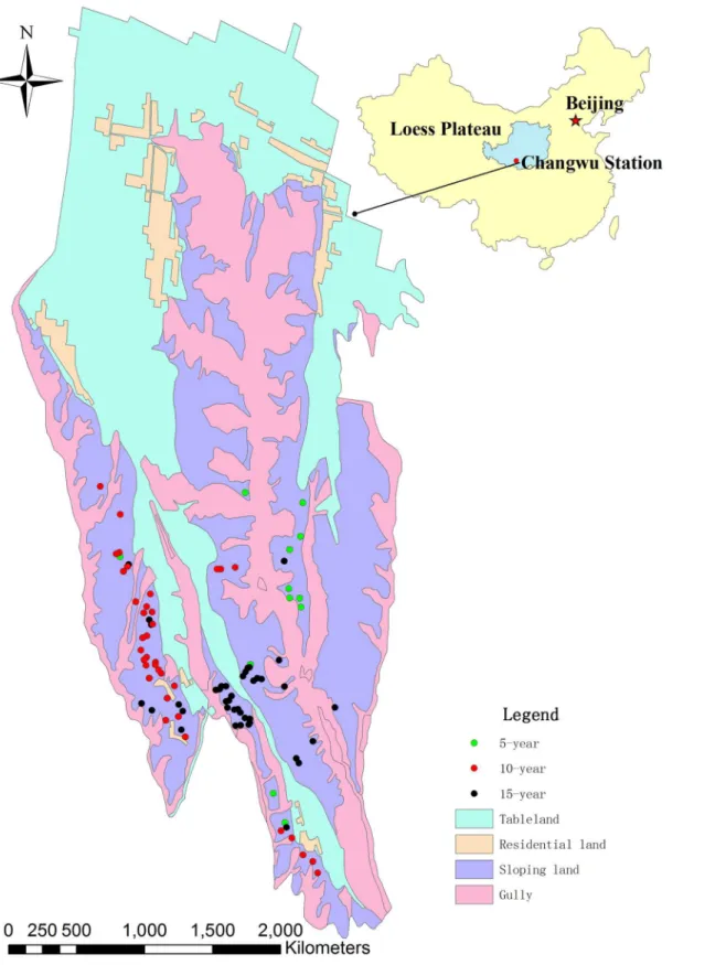 Fig 1. Schematic diagram of sampling points in Wangdonggou watershed.