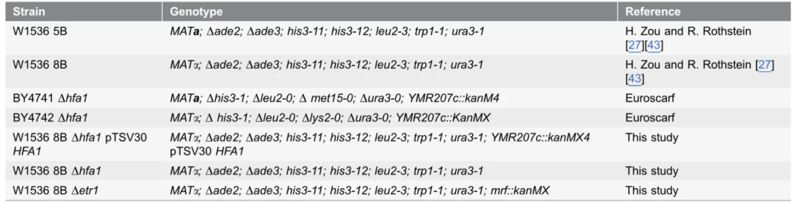 Table 1. Yeast strains used for this study.