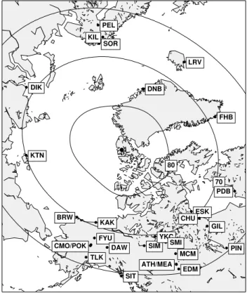 Fig. 1. (a) Northward component of interplanetary magnetic field on 10–11 April 1997 as observed at the Wind spacecraft and  prop-agated to Earth at the solar wind velocity