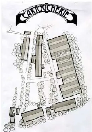 Fig. 1. La Cartoucherie de Vincennes, Site plan  Source: Théâtre du Soleil (2013) 