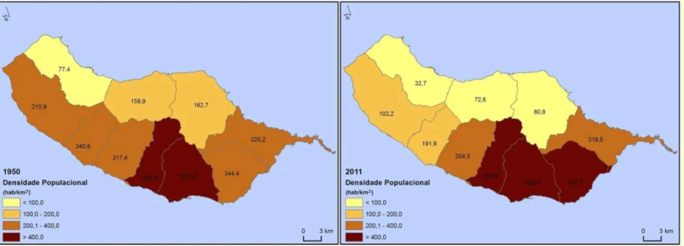 Figura 15- Densidade Populacional 1950-2011 