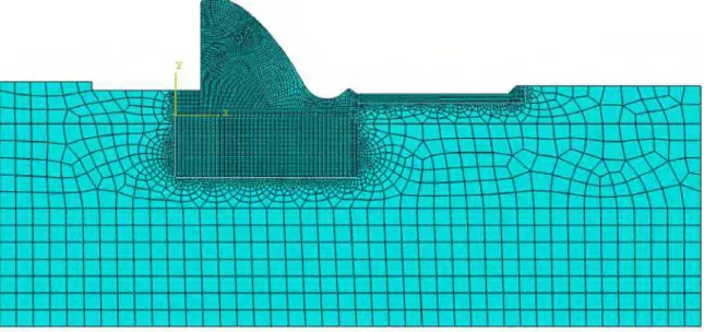 Fig. 2. FE model of the Weir System with Soil Structures 