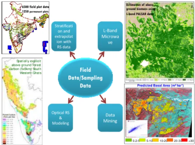Figure 1: Methods for generating biomass image using various  remote sensing sensor data and ground inventory data 