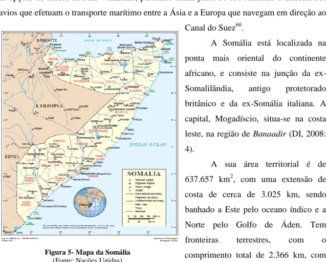 Figura 5- Mapa da Somália  (Fonte: Nações Unidas)