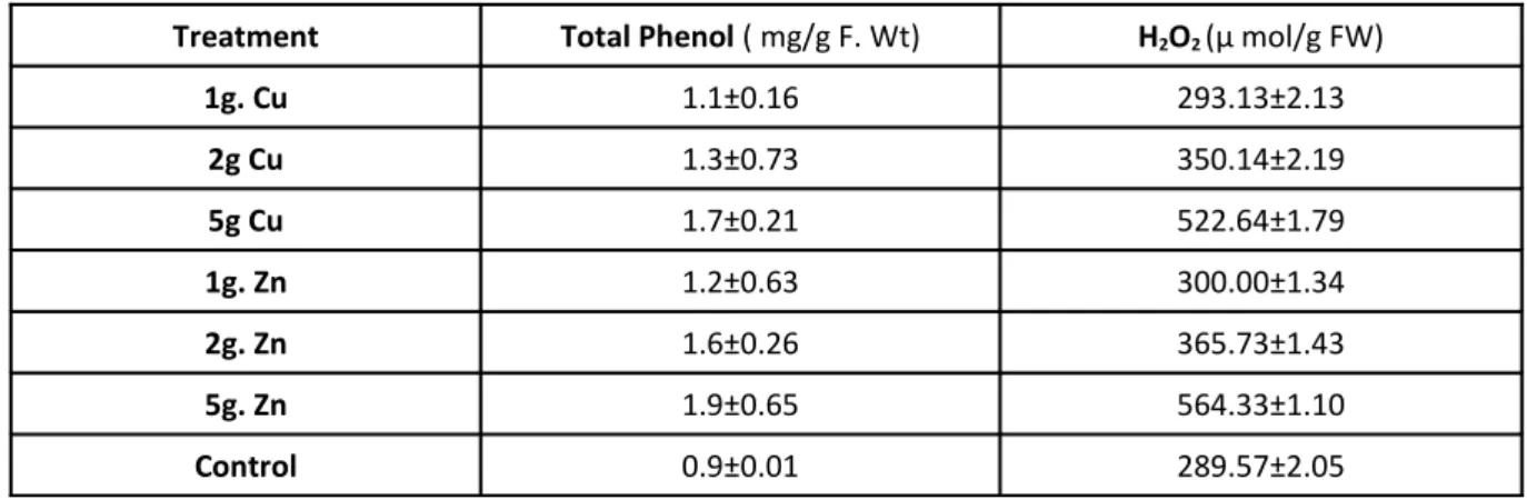 Figure 1. Effect of Cu and Zn on Carbohydrate content of wheat Plant.