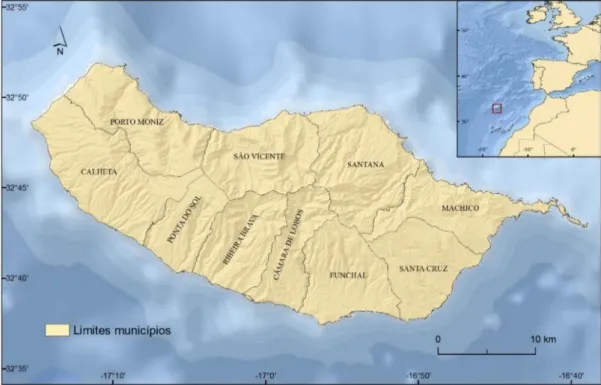 Figura 2.3- Enquadramento geográfico da ilha da Madeira 