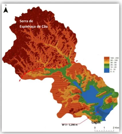 Figura 6 – Modelo digital de terreno da bacia da Ribeira de Bensafrim, com indicação do local de amostragem  (Fonte: Projecto FMI 5000)