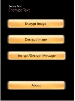 Figure 2.2: Screenshot of the encryption page of the Windows Phone application