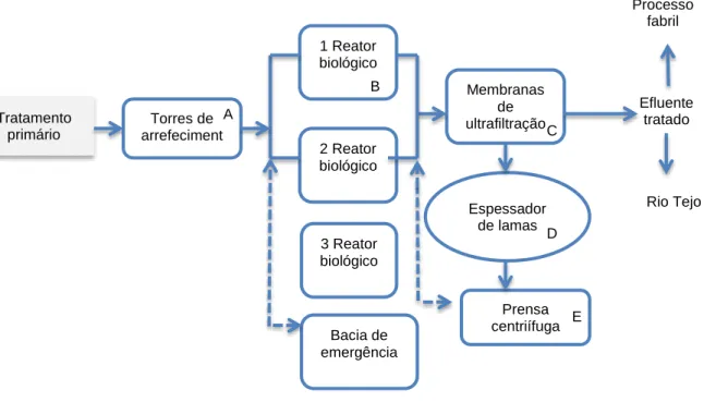 Fig. 4.15- Esquema do processo do Tratamento Secundário da nova ETAR. 