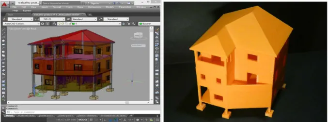Figure 4. The 2017/2018 winning 3D model of a detached public building and its 3D printing