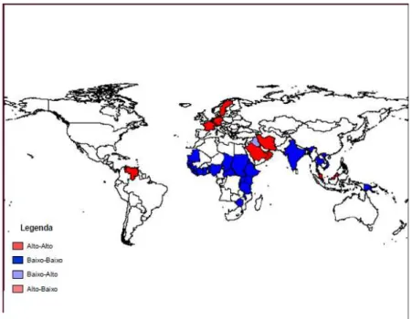 Figura 4 – Mapa de clusters para emissões de CO 2  per capita