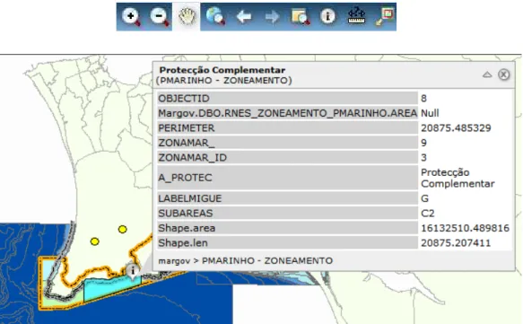 Figura 21 – Ferramenta de identificação de features no mapa 