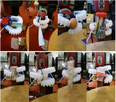 Figure 2.5: As we can see, the fingers use a soft material capable of bend- bend-ing to grab objects so the gripper can identify the object it is currently 