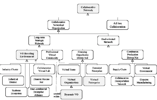 Figure 2 - Examples of Collaborative Networks (Camarinha-Matos and Afsarmanesh, 2008)
