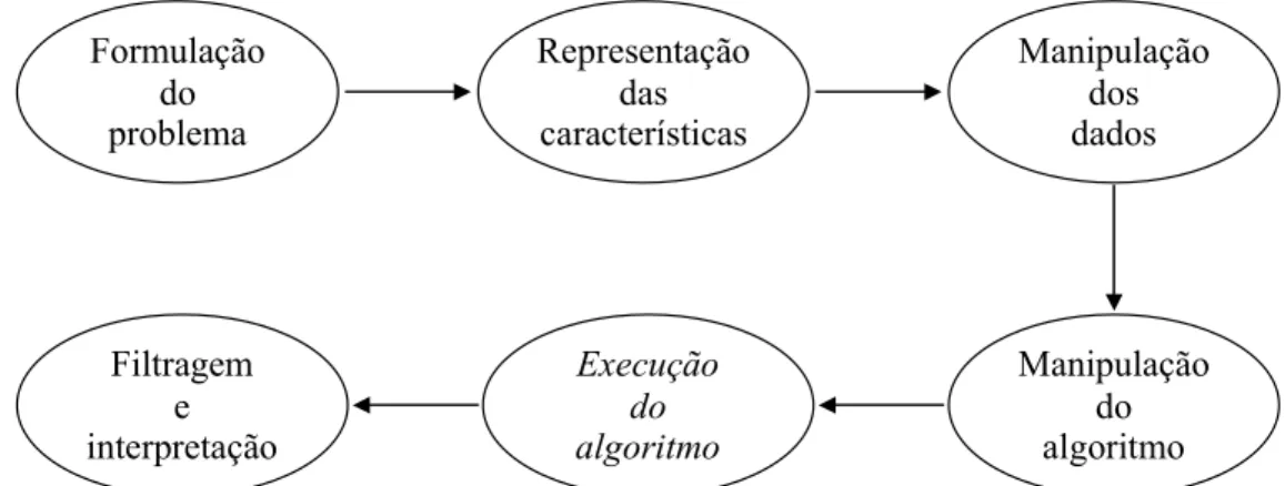 Figura 3. Passos no processo de descoberta computacional em que o desenvolvedor ou usuá- usuá-rio podem influenciar o comportamento do sistema (LANGLEY, 2000)