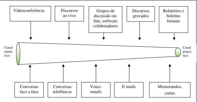 Figura 10: Riqueza de informação dos canais de comunicação. 