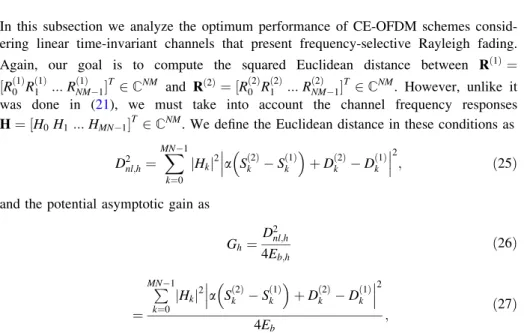 Figure 8 presents the optimum asymptotic BER obtained with (24) considering a large number of random OFDM signals with N ¼ 256; M ¼ 4 and different modulation indexes.