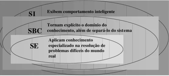 Figura 1 - Síntese das características dos sistemas no contexto de Sistemas Inteligentes   (REZENDE, 2004) 
