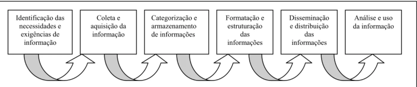 Figura 2 - Processo para gerenciamento das informações (adaptado de DAVENPORT (1994); 